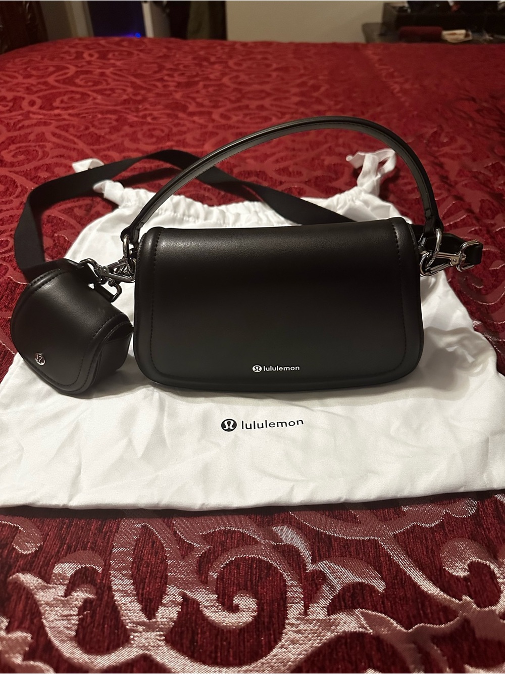 lululemon athletica Black Crossbody Bag with Coin Pouch